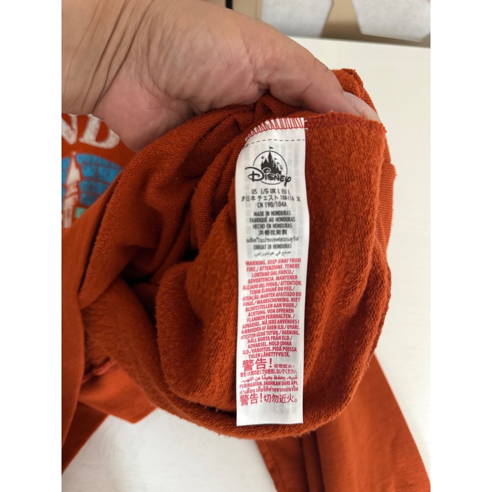 Disney Disneyland Resort Since 1955 Orange Graphic Sweatshirt Large Retro Castle - Picture 4 of 7